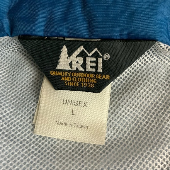 REI Jacket Blue Windbreaker Full Zip Unisex Size Large Vented Pockets T194 - Picture 10 of 14